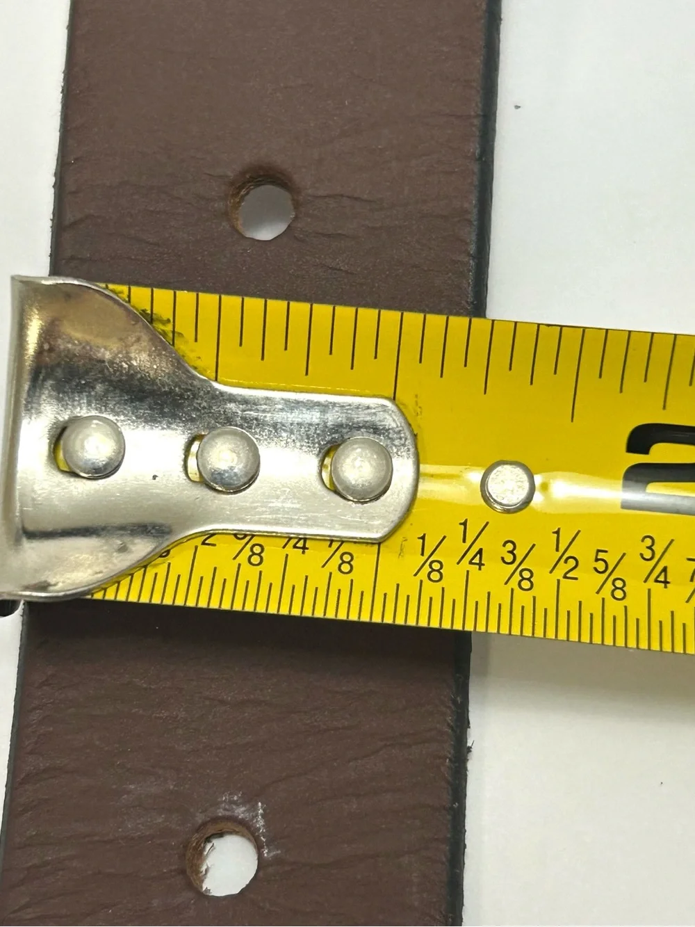 Timberland Men's Classic Brown Leather Belt Size 34 Gunmetal Buckle USA